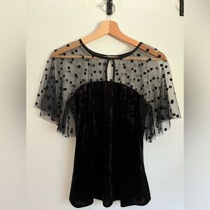 Eva Franco: Harriet Mesh Trim Velvet Top